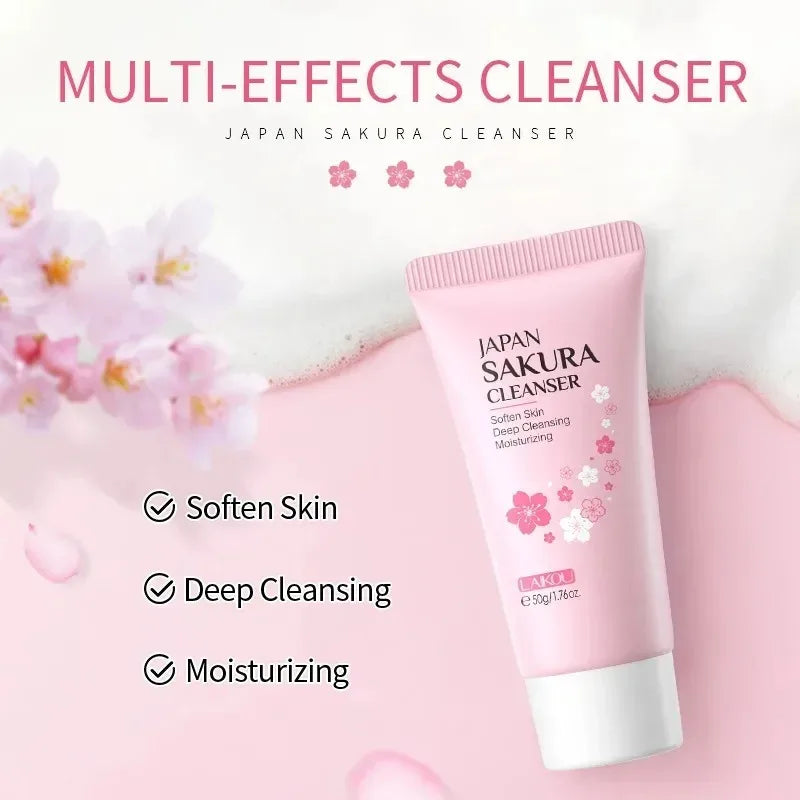 LAIKOU Sakura Cleanser 50g - Gentle Deep Cleaning & Pore Minimising