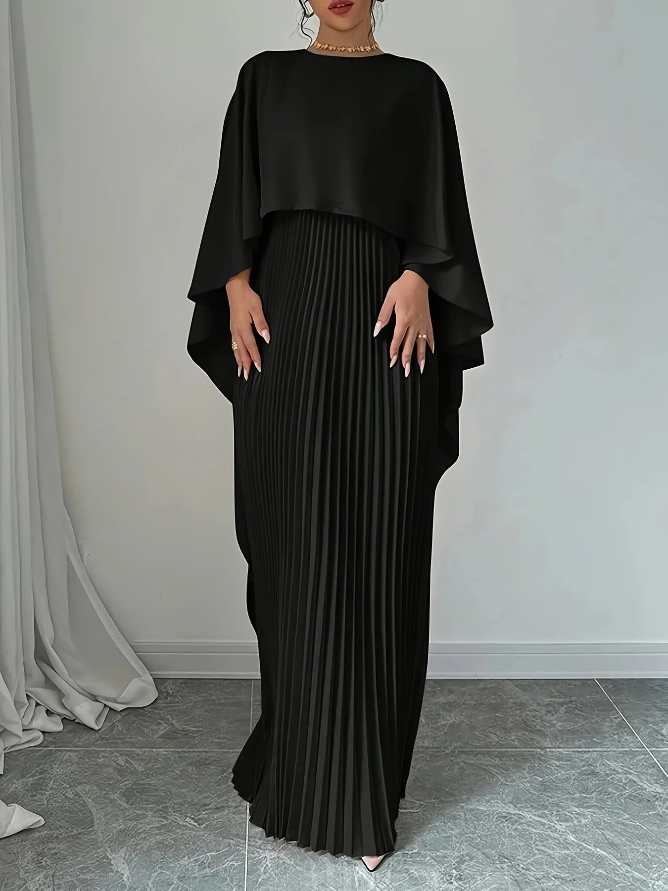 Elegant Batwing Sleeve Long Dress - Spring Summer Fashion