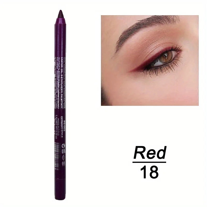 Waterproof High-Shine Eyeliner Pencil - Smudge-Proof Long-Lasting