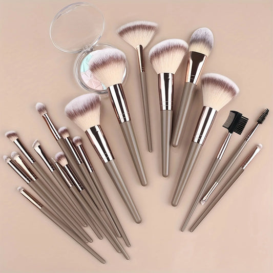15/20pcs Beauty Makeup Brushes Set Plastic Handle Soft Fiber Makeup Brushes for Daily Professional Makeup Beauty Tools