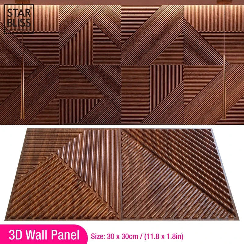 3D Wall Stickers 30x30cm - Waterproof Wood Grain Wallpaper Panels