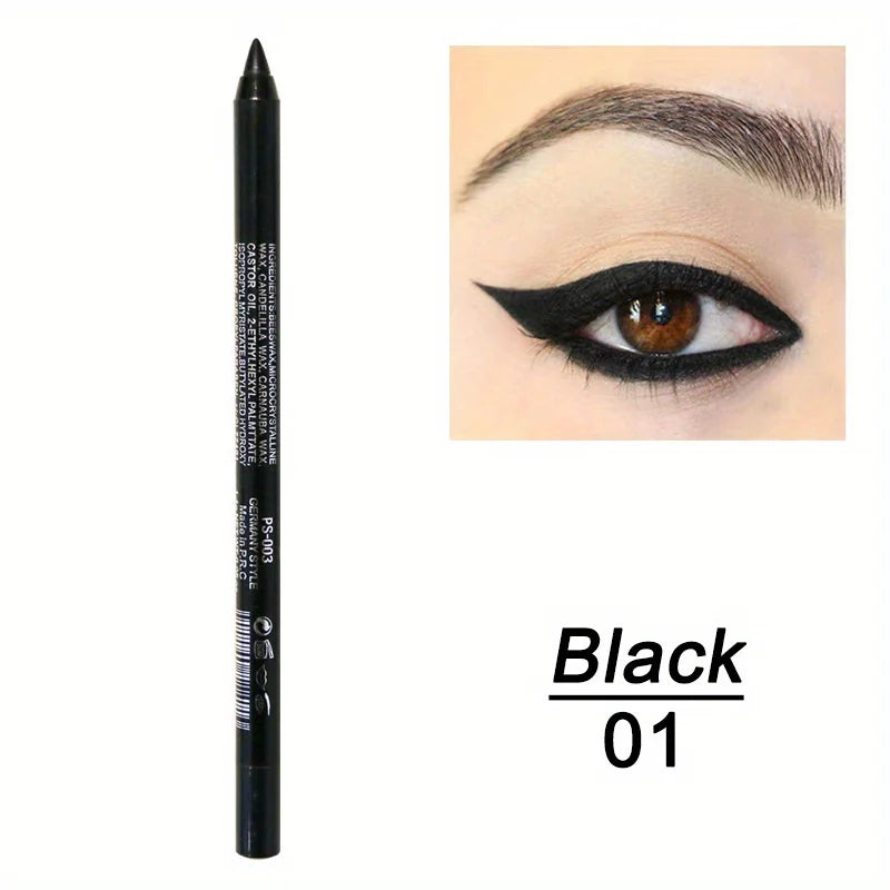 Waterproof High-Shine Eyeliner Pencil - Smudge-Proof Long-Lasting