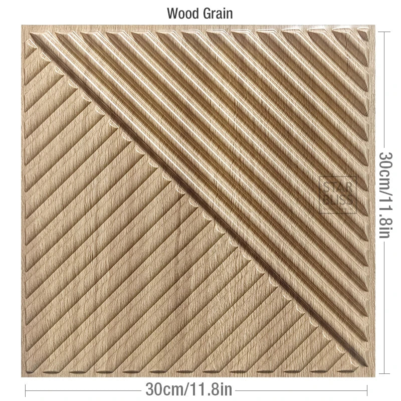 3D Wall Stickers 30x30cm - Waterproof Wood Grain Wallpaper Panels
