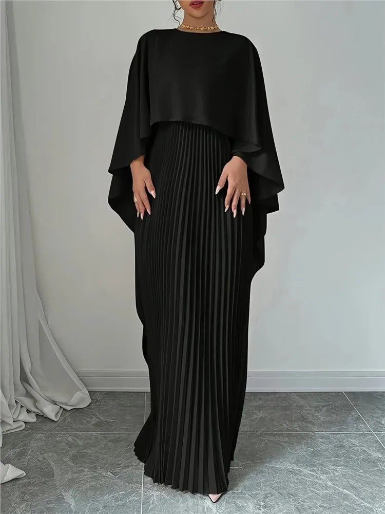 Elegant Batwing Sleeve Long Dress - Spring Summer Fashion