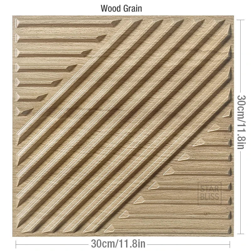 3D Wall Stickers 30x30cm - Waterproof Wood Grain Wallpaper Panels