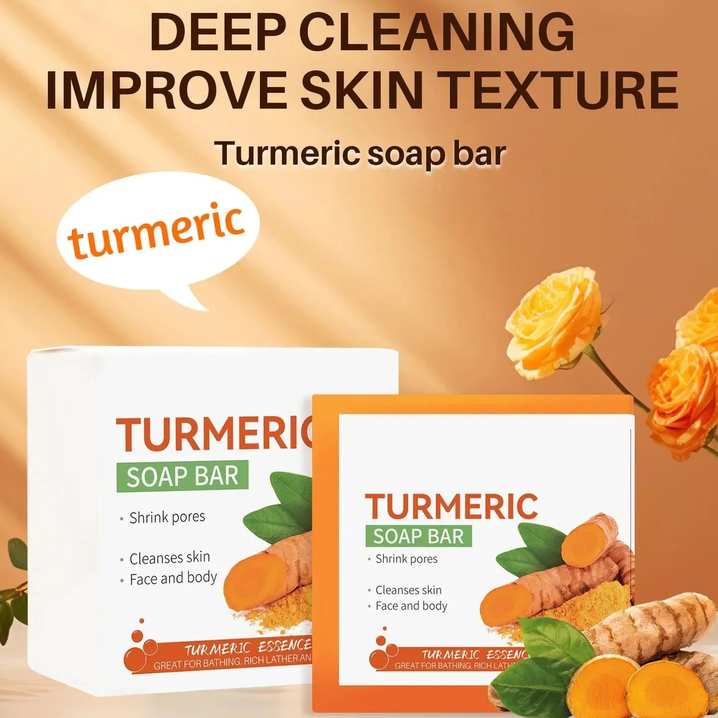 Handmade Turmeric Brightening Soap - Natural Body & Face Cleanser