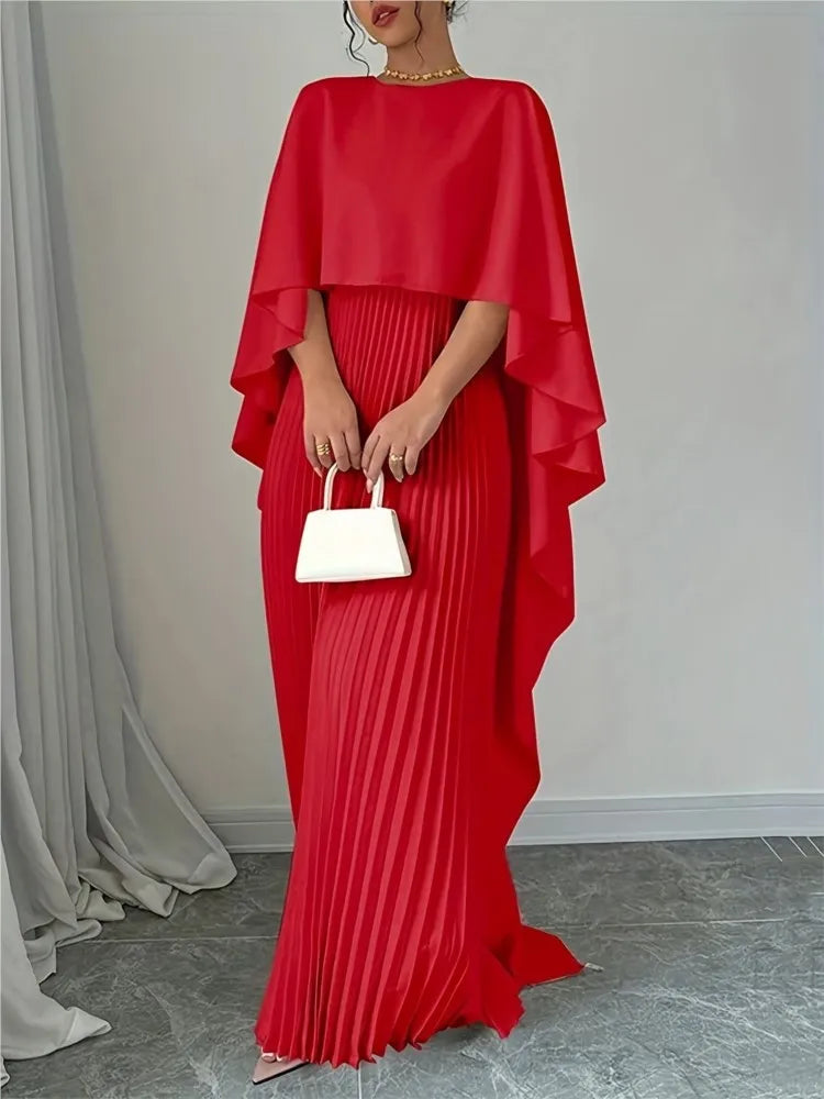 Elegant Batwing Sleeve Long Dress - Spring Summer Fashion