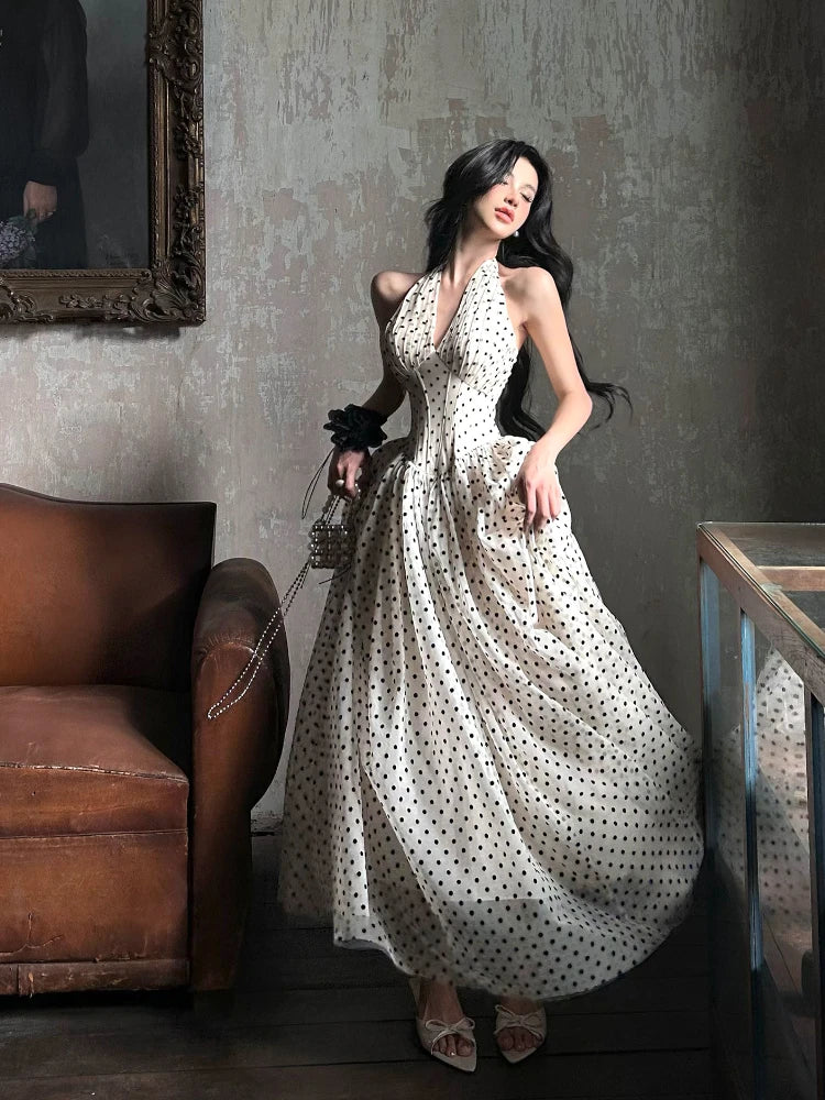 French Summer Slim Dress - Elegant Sleeveless One Shoulder Evening Party Dress