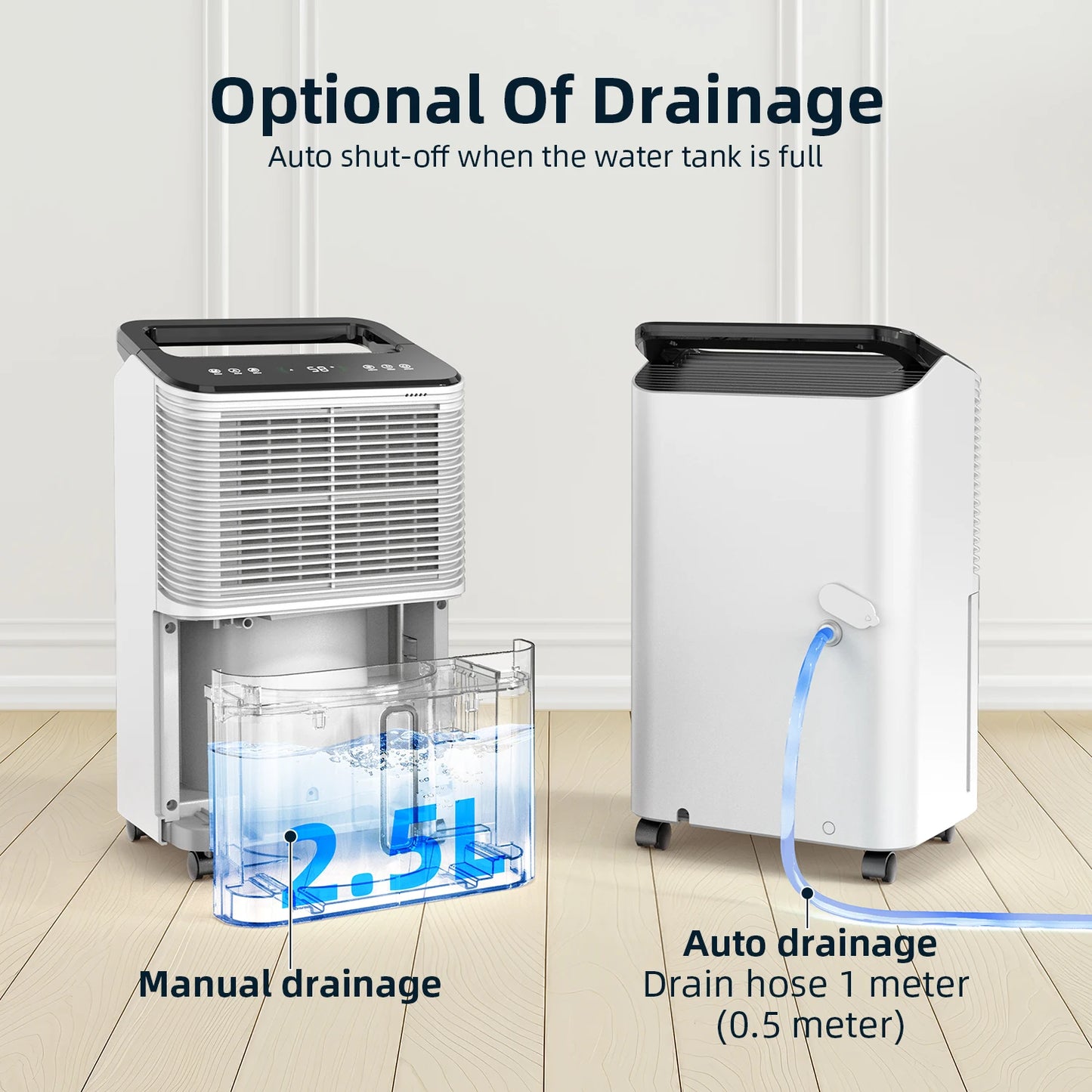 Dehumidifier for Bedroom 16 L/day, Ultra-quiet Electric Intelligent Central Control, Auto Mode, Moisture Display, 24h Timer