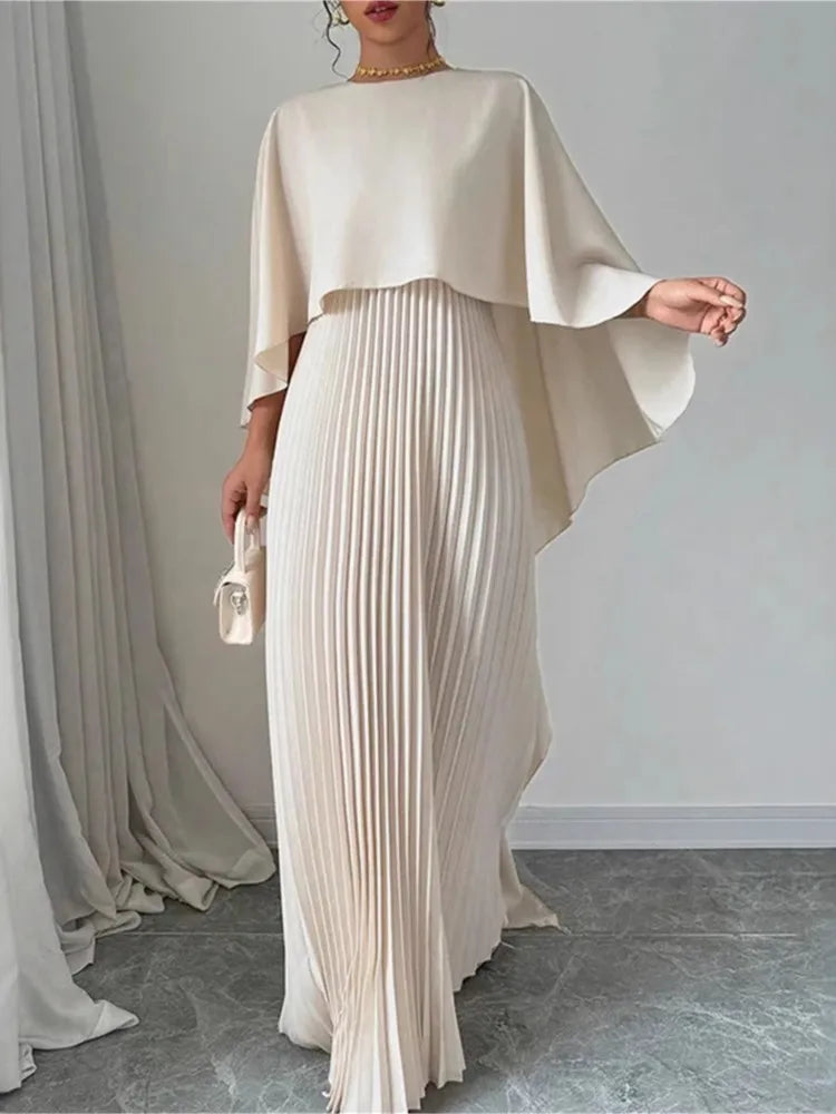Elegant Batwing Sleeve Long Dress - Spring Summer Fashion