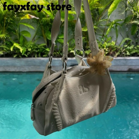 Large Capacity Leather Surface Wanderlust Bag Women's Underarm Single Shoulder Handbag Sli Korean Sle Casual Tote Bag