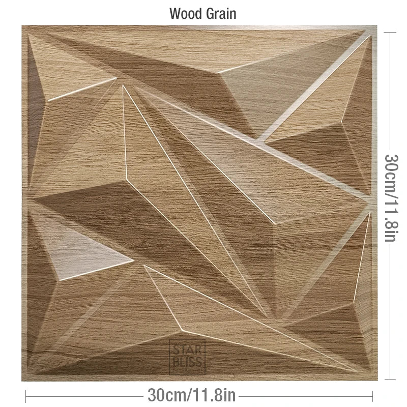 3D Wall Stickers 30x30cm - Waterproof Wood Grain Wallpaper Panels