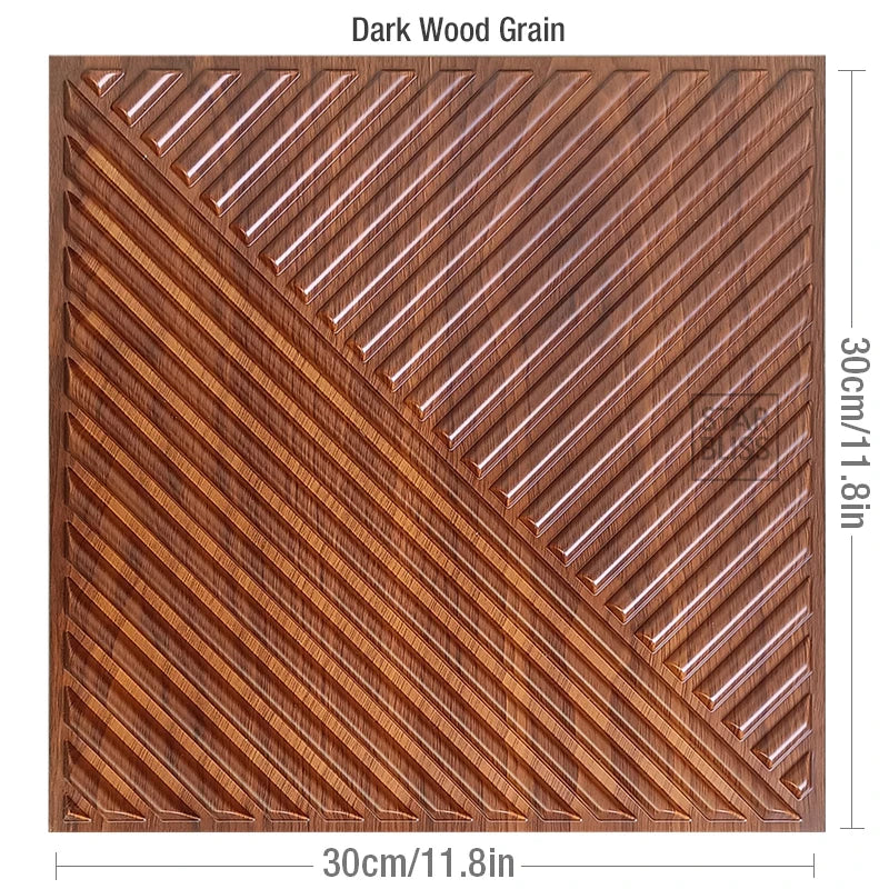 3D Wall Stickers 30x30cm - Waterproof Wood Grain Wallpaper Panels