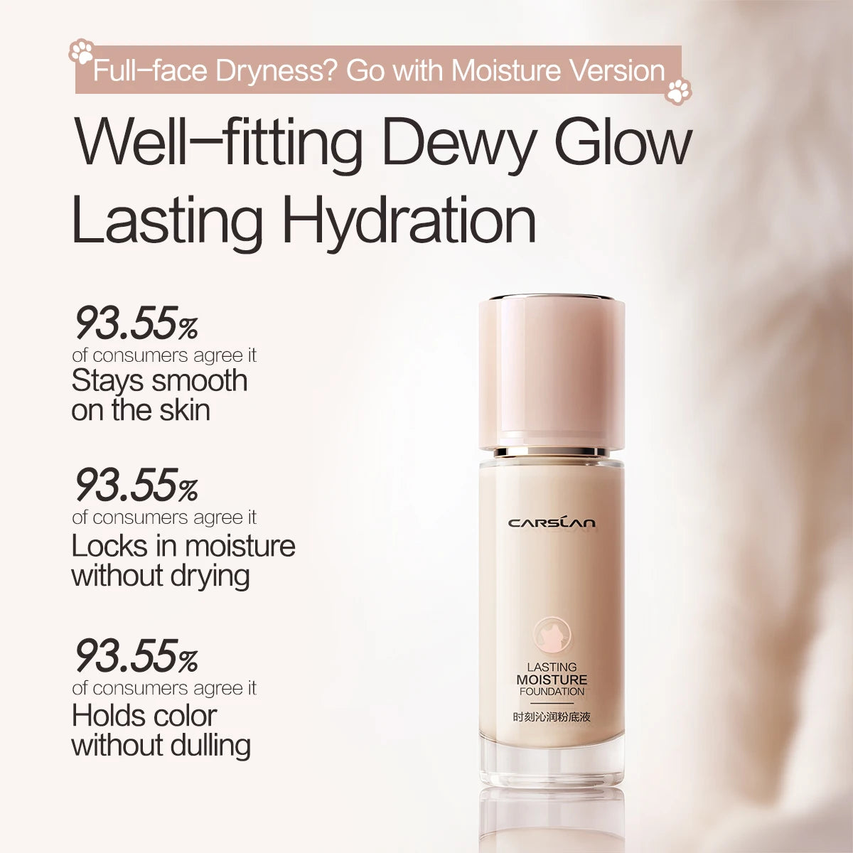 CARSLAN Long-Lasting Matte Liquid Foundation - Full Coverage