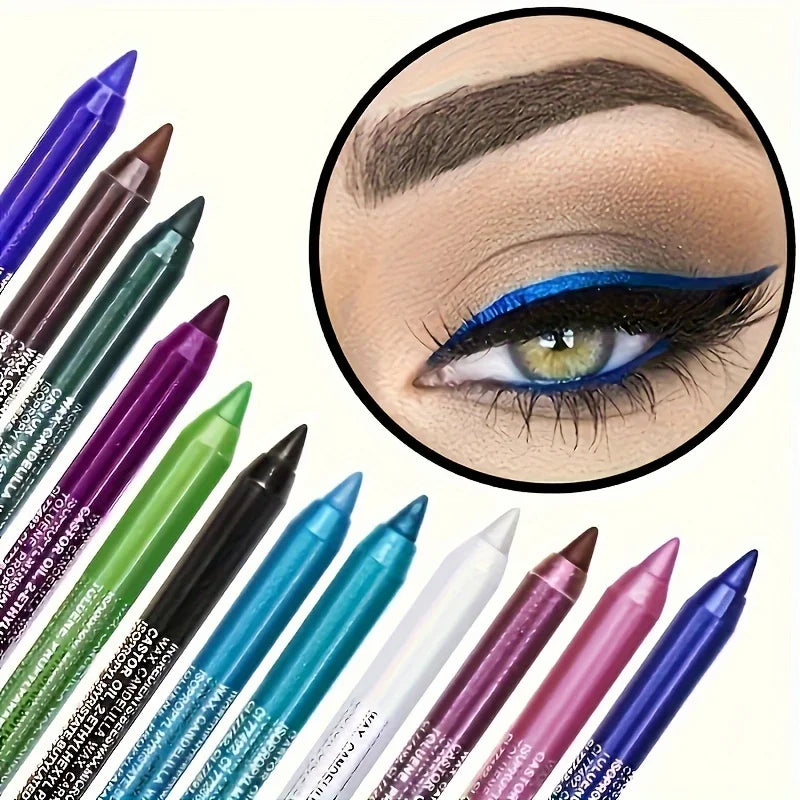 Waterproof High-Shine Eyeliner Pencil - Smudge-Proof Long-Lasting