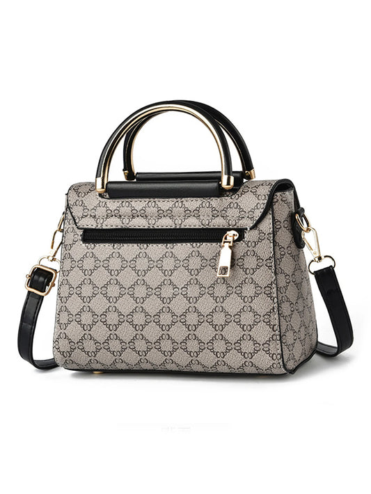 Fashionable geometric printed decorative handbag, elegant and versatile shoulder bag, large capacity crossbody bag