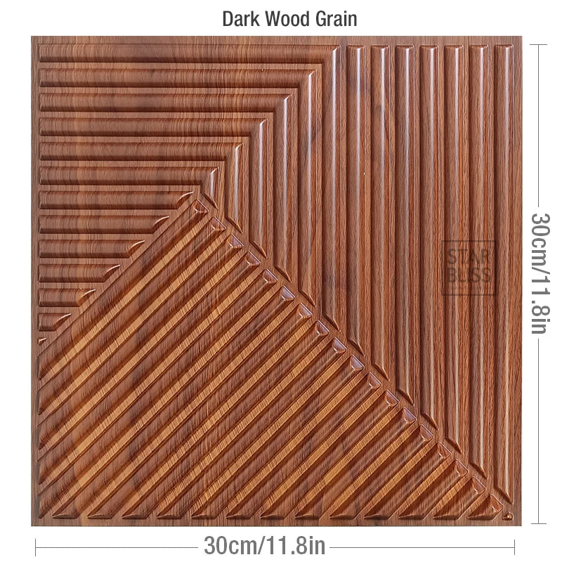 3D Wall Stickers 30x30cm - Waterproof Wood Grain Wallpaper Panels