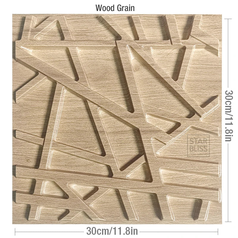 3D Wall Stickers 30x30cm - Waterproof Wood Grain Wallpaper Panels