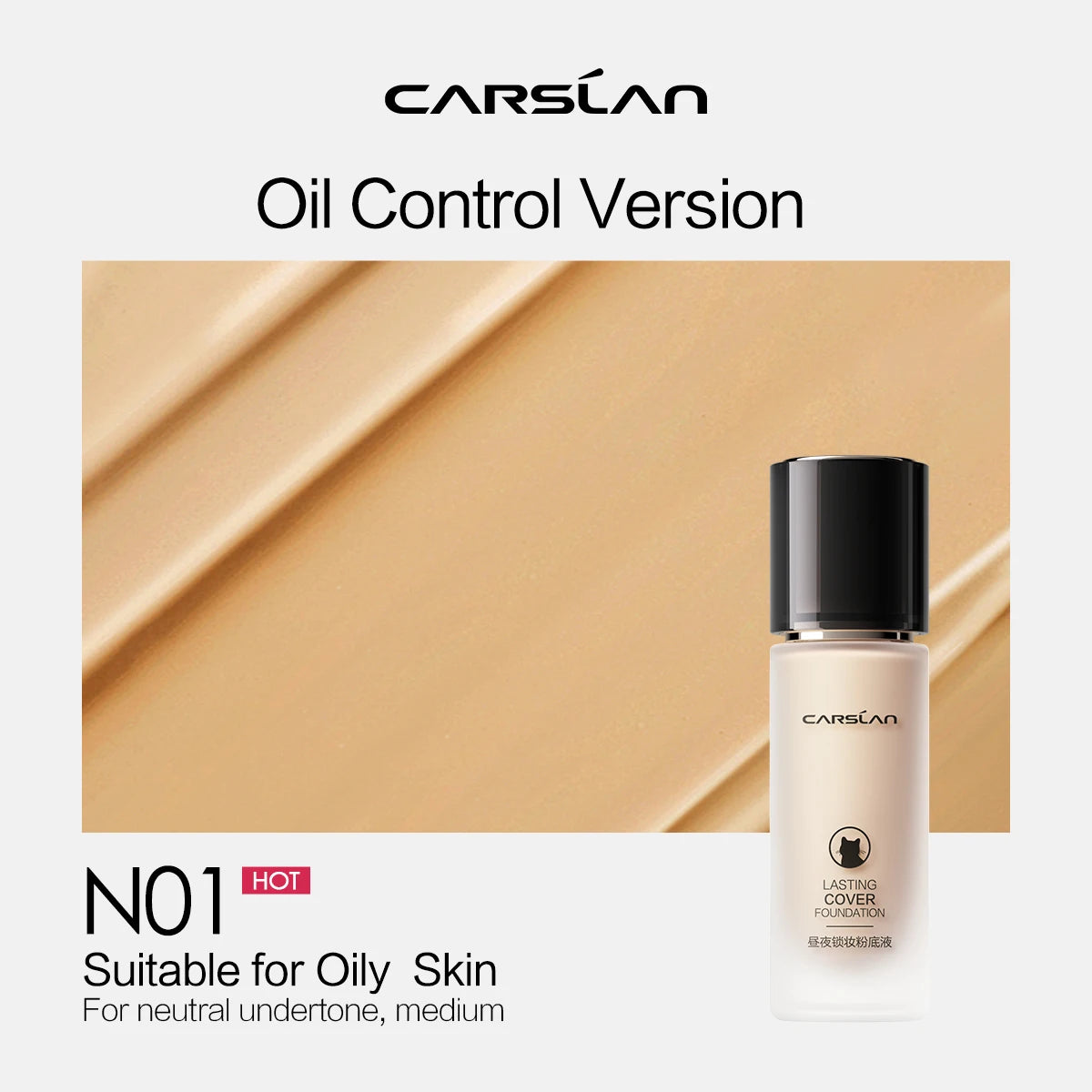 CARSLAN Long-Lasting Matte Liquid Foundation - Full Coverage