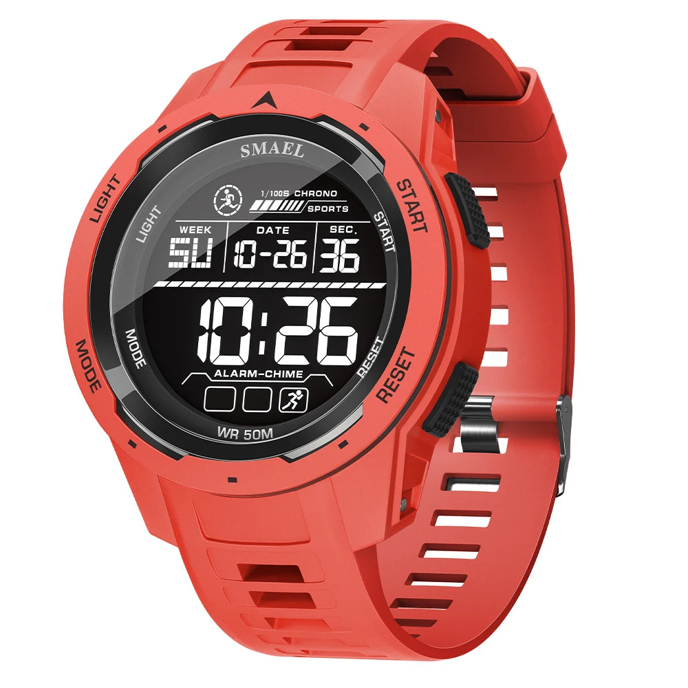 SMAEL 8105 Digital Sports Watch - 50m Waterproof LED Wristwatch for Men