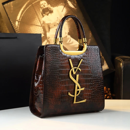 Crocodile Print Tote Bag - Luxury Women's Handbag