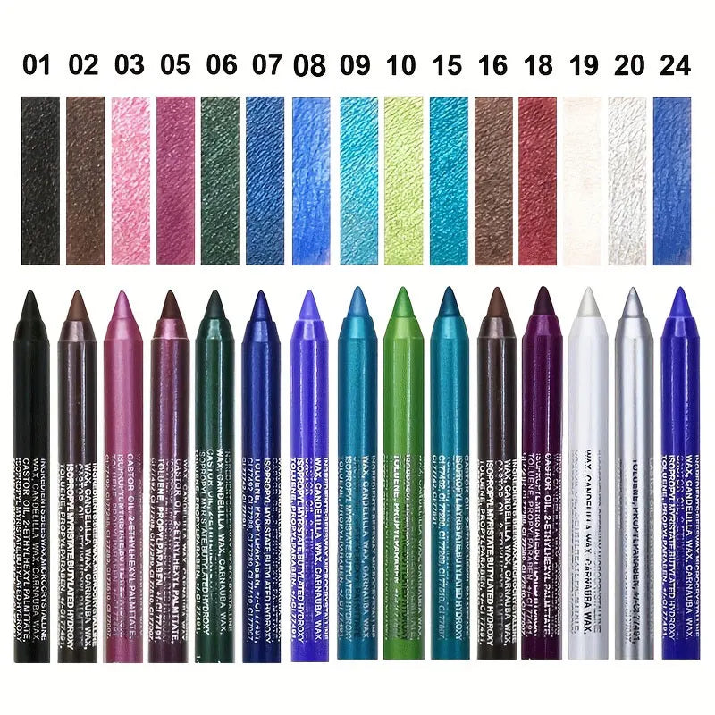 Waterproof High-Shine Eyeliner Pencil - Smudge-Proof Long-Lasting