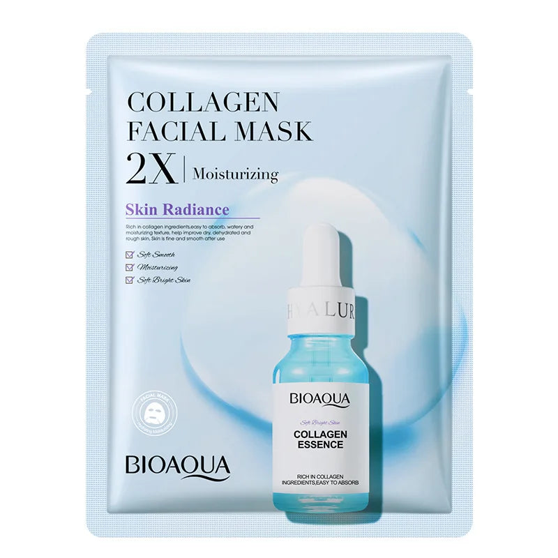 BIOAQUA Centella Collagen Sheet Masks (20 Pack) - Vitamin C & Hyaluronic Acid