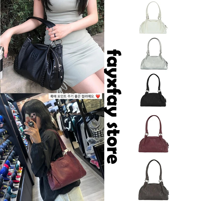 Large Capacity Leather Surface Wanderlust Bag Women's Underarm Single Shoulder Handbag Sli Korean Sle Casual Tote Bag