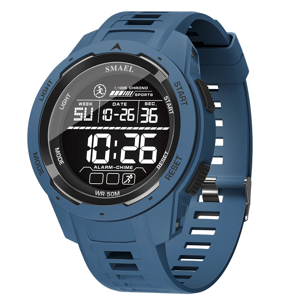 SMAEL 8105 Digital Sports Watch - 50m Waterproof LED Wristwatch for Men