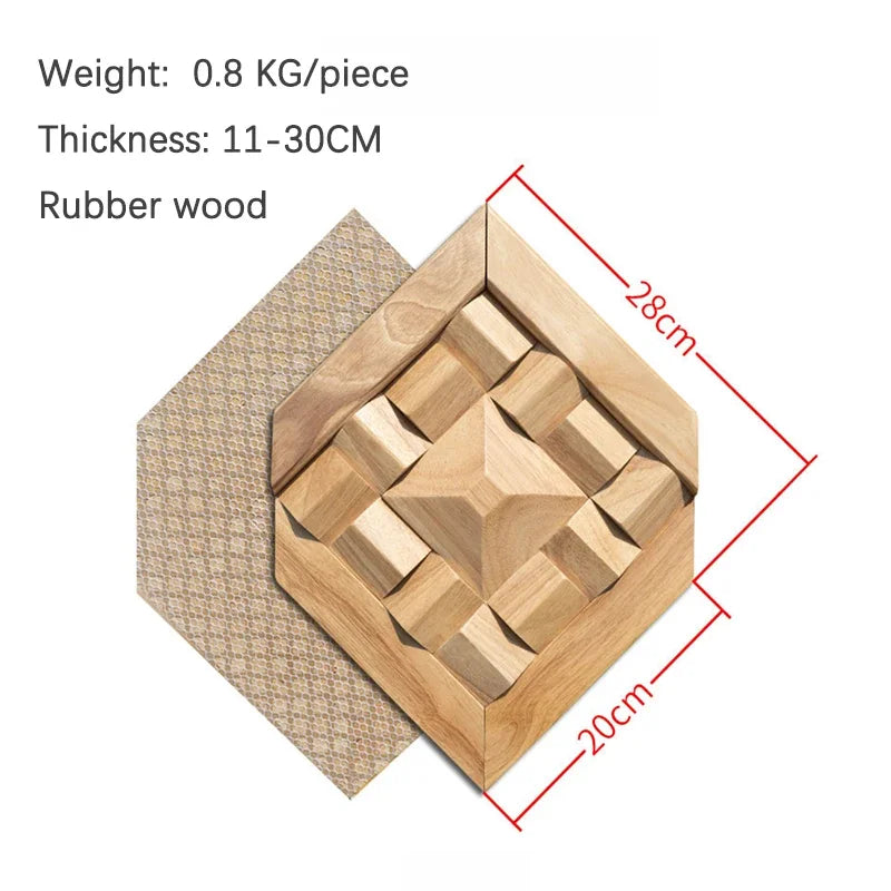 Mosaic Solid Wood Decorative Wall Panel - Background Wall Art for Living Rooms