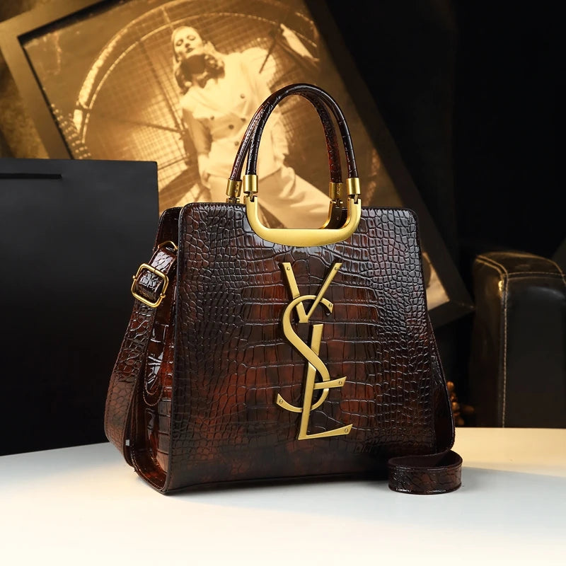 Crocodile Print Tote Bag - Luxury Women's Handbag