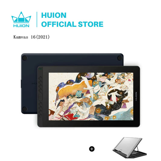 HUION Kamvas 16 (2021) Graphics Drawing Monitor - 15.6" Display with Battery-Free Pen