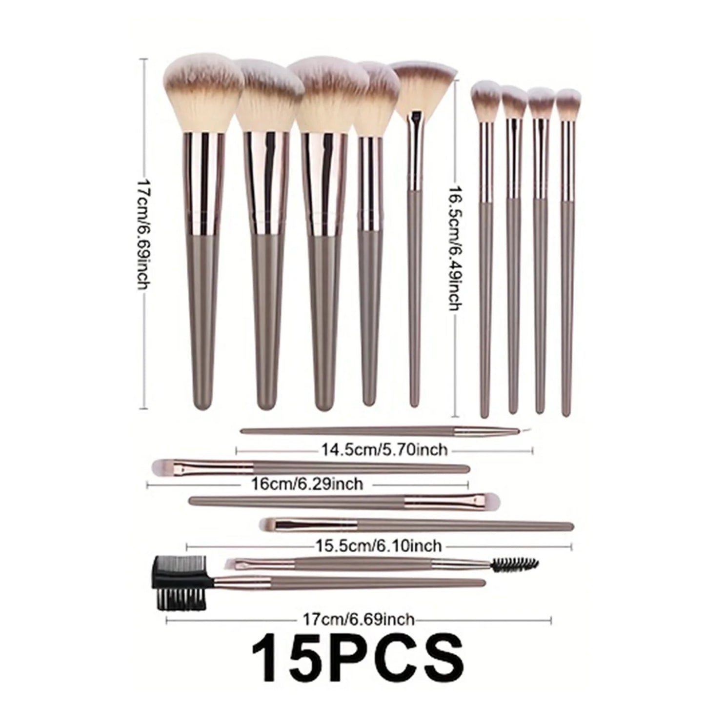 15/20pcs Beauty Makeup Brushes Set Plastic Handle Soft Fiber Makeup Brushes for Daily Professional Makeup Beauty Tools