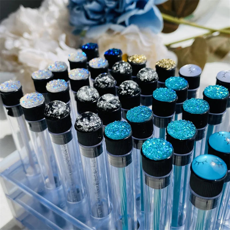 50Pcs Eyelash Brush Tube Disposable Mascara Wands Tube Reusable Lash Spoolies Brush Dust-proof Cleaner Storage Tubes