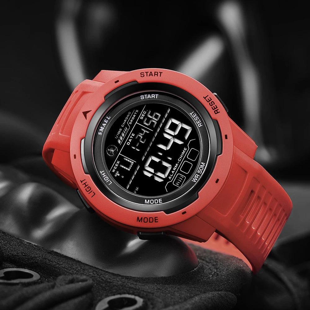 SMAEL 8105 Digital Sports Watch - 50m Waterproof LED Wristwatch for Men