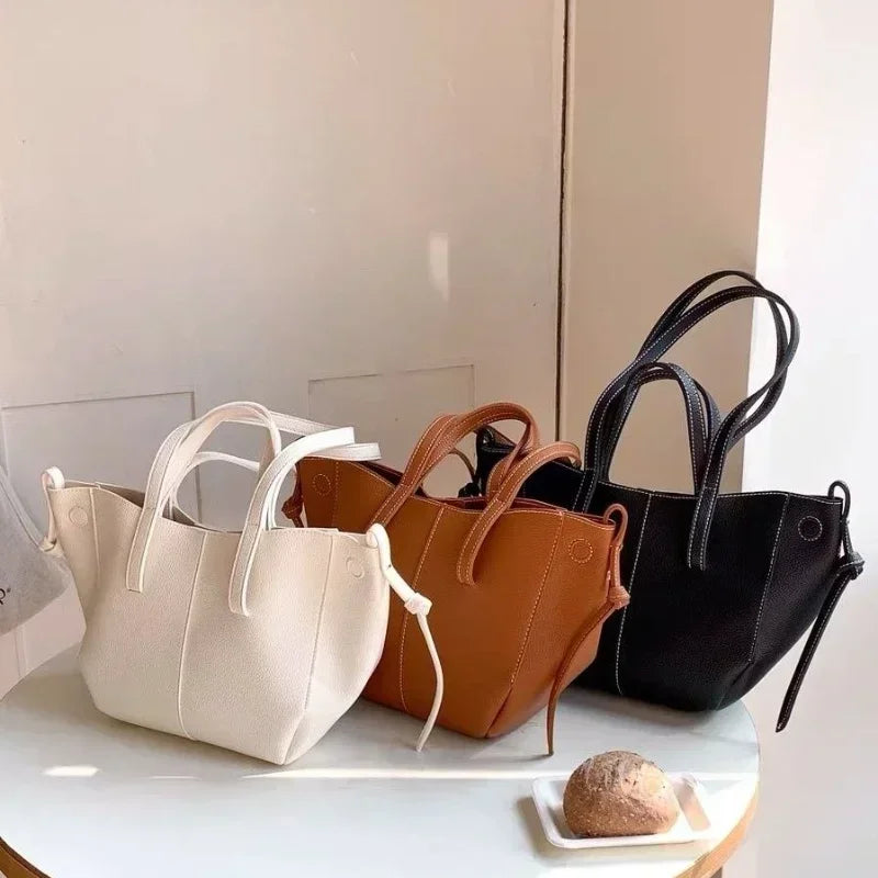 New France PU Leather Tote Large Capacity Women's Shoulder Underarm Bag Fashion Trend Magnetic Snap Interlayer