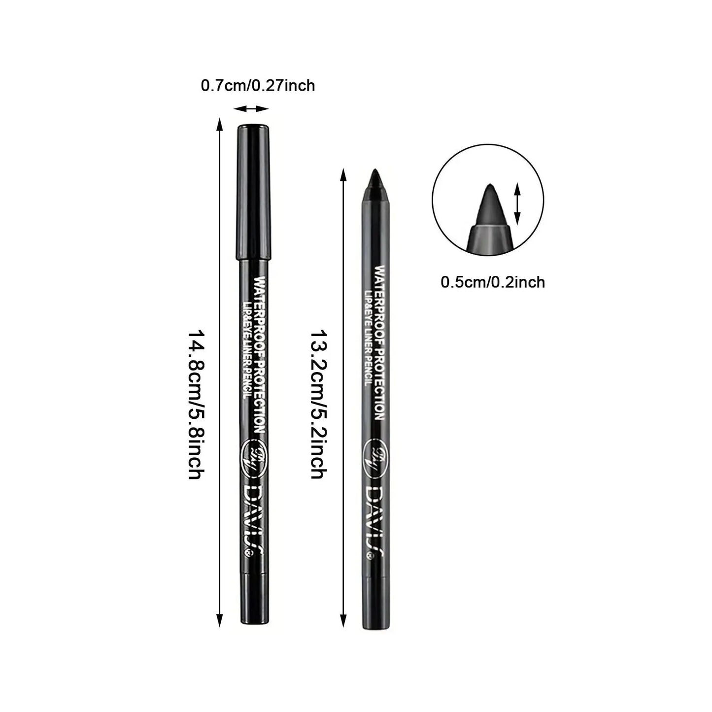 Waterproof High-Shine Eyeliner Pencil - Smudge-Proof Long-Lasting