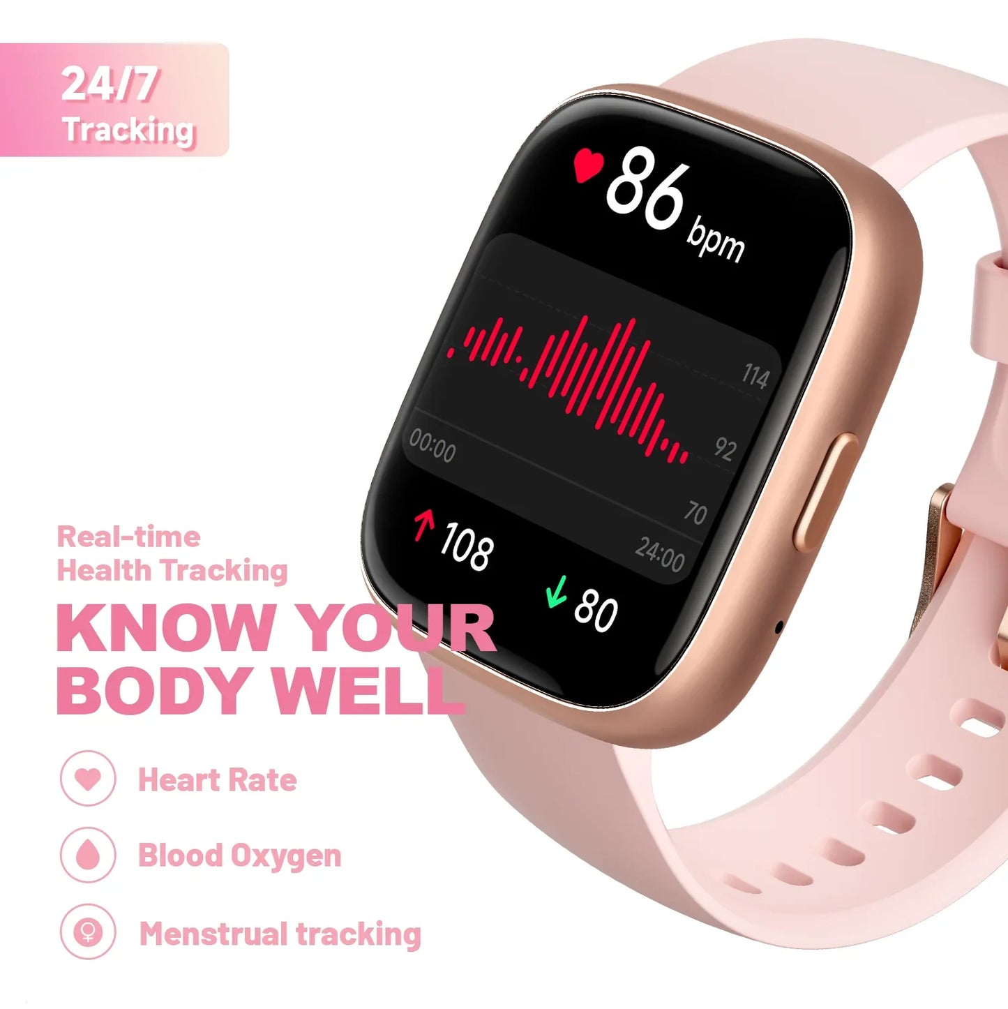 TOOBUR Smart Watch with Alexa Built-in - Heart Rate & Sleep Monitor