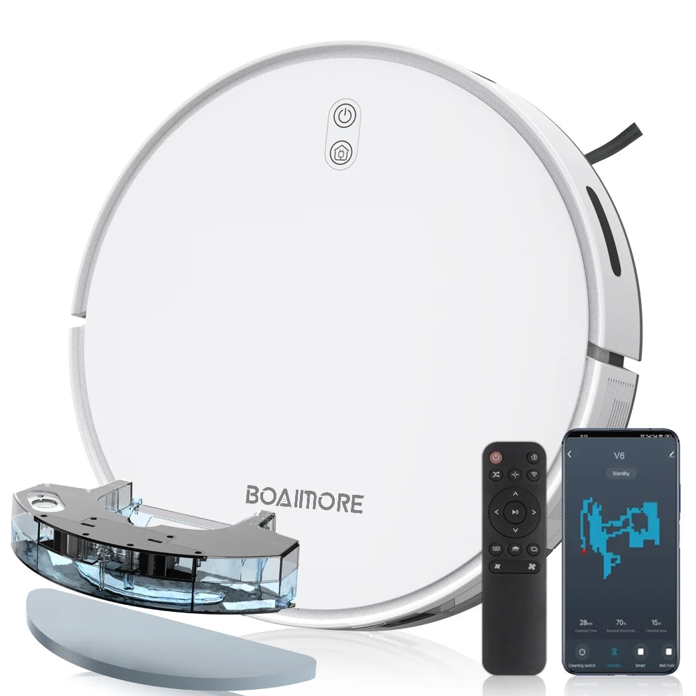 Smart Robot Vacuum & Mop Combo - 4000PA Suction, WiFi Control, Auto-Recharge