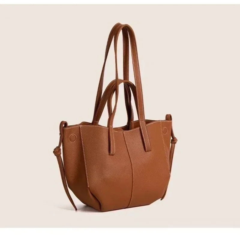 New France PU Leather Tote Large Capacity Women's Shoulder Underarm Bag Fashion Trend Magnetic Snap Interlayer