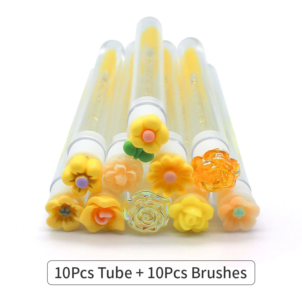 10/50PCS Reusable Eyelash Brush Tubes Eyebrow Brush Eyelash Wands Replaceable Dust-proof Cleaner Storage Tubes Makeup Tool