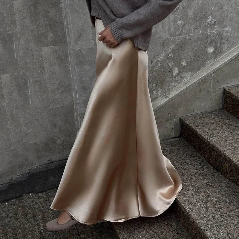 Shiny Ruffles Hem Maxi Dress - A-Line Party Dress