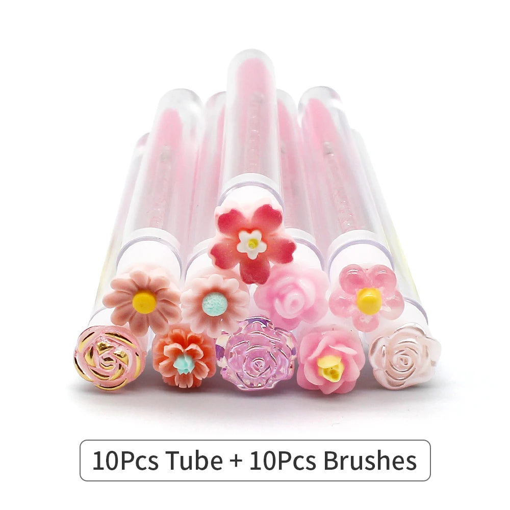 10/50PCS Reusable Eyelash Brush Tubes Eyebrow Brush Eyelash Wands Replaceable Dust-proof Cleaner Storage Tubes Makeup Tool