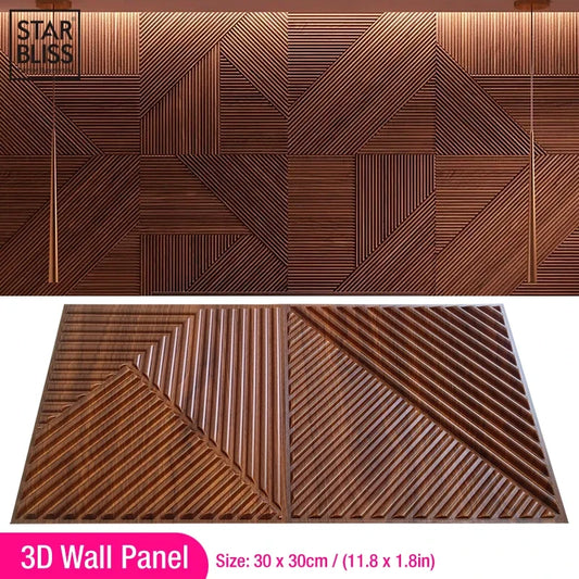 3D Wall Stickers 30x30cm - Waterproof Wood Grain Wallpaper Panels