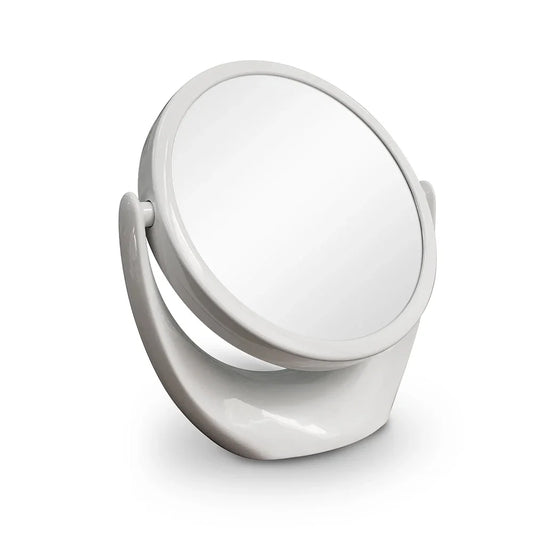 Double-sided 1x/5x Magnifying Makeup Vanity Mirror without light Free Standing 360 ° Rotation Travel Portable Cosmetic Compact