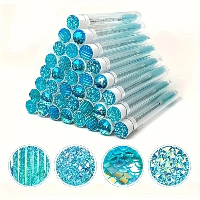 50Pcs Eyelash Brush Tube Disposable Mascara Wands Tube Reusable Lash Spoolies Brush Dust-proof Cleaner Storage Tubes