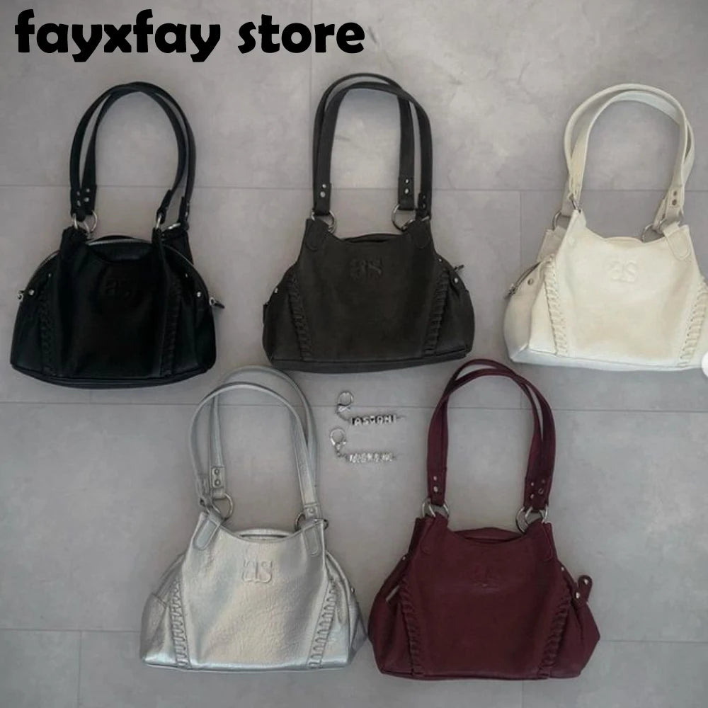 Large Capacity Leather Surface Wanderlust Bag Women's Underarm Single Shoulder Handbag Sli Korean Sle Casual Tote Bag