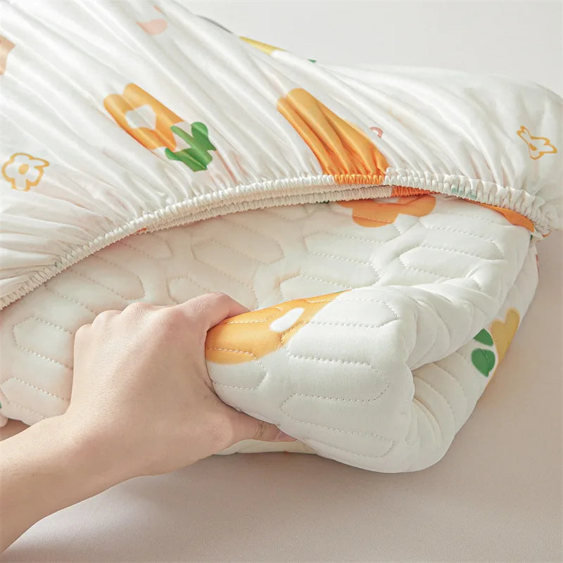 Cartoon Cute Pattern Cooling Fitted Sheet Single Natural latex fabric Soft cushion for Bedding Slow rebound Non-Slip Mattress