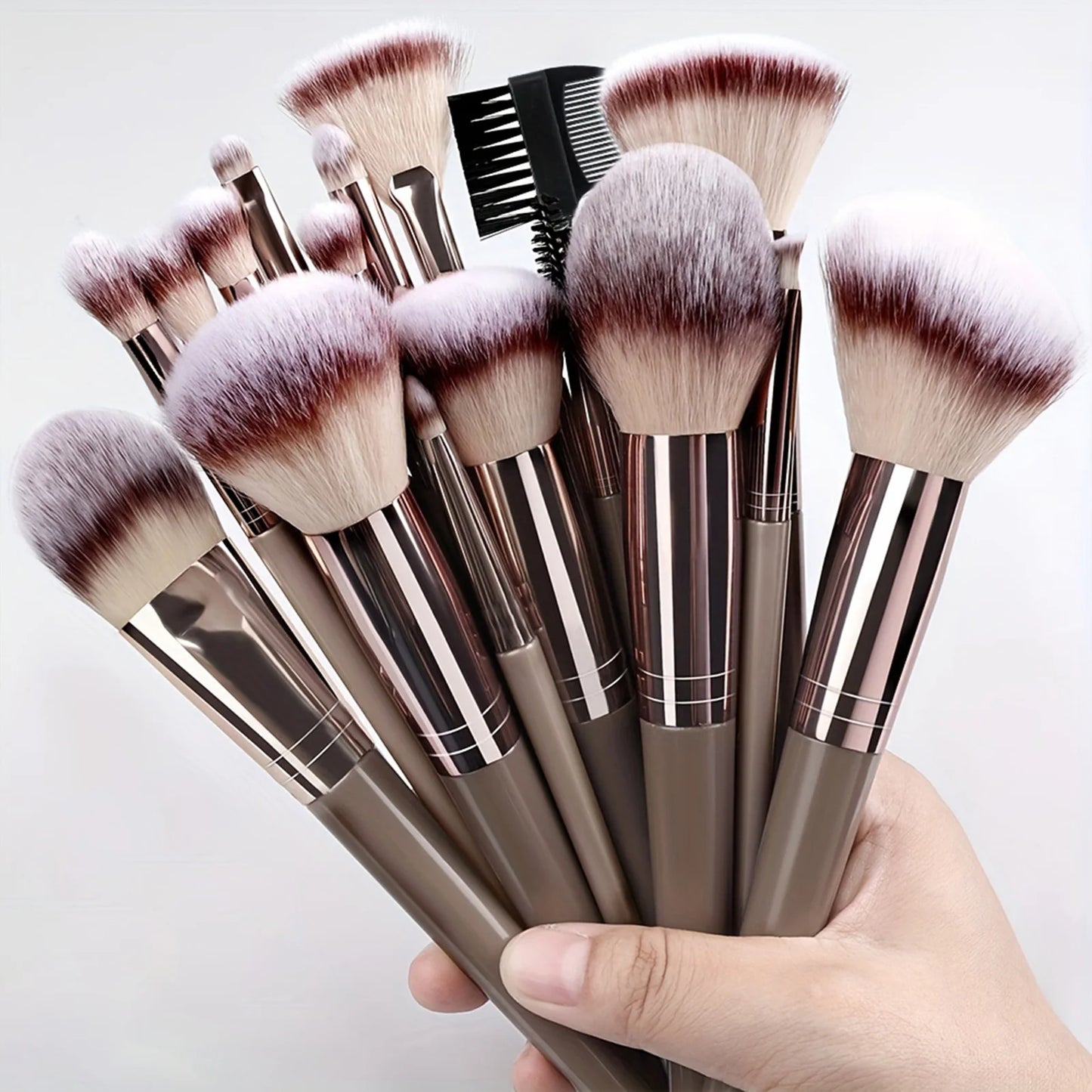 15/20pcs Beauty Makeup Brushes Set Plastic Handle Soft Fiber Makeup Brushes for Daily Professional Makeup Beauty Tools