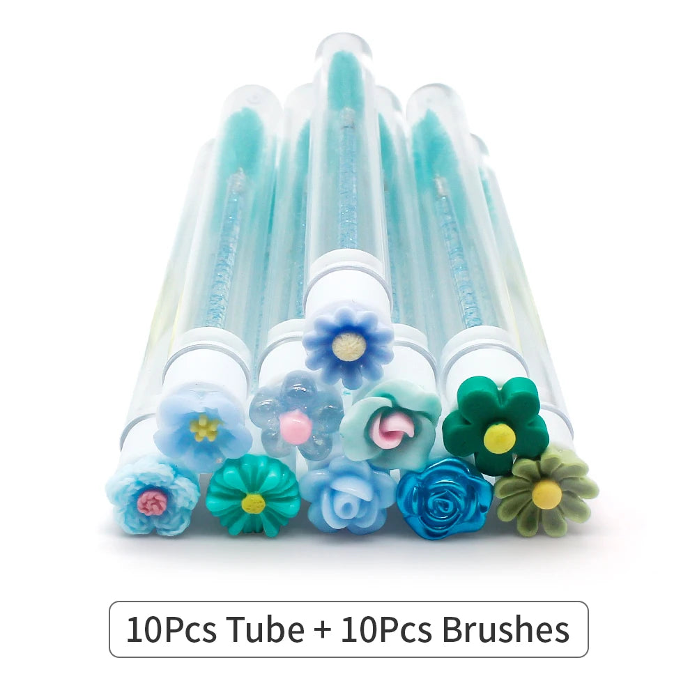 10/50PCS Reusable Eyelash Brush Tubes Eyebrow Brush Eyelash Wands Replaceable Dust-proof Cleaner Storage Tubes Makeup Tool